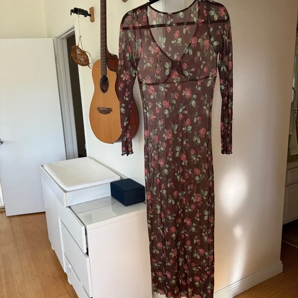 Betsy Rose Sleeve Maxi Corset Dress Lingerie size medium - Picture 4 of 8